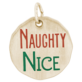 10K Gold Naughty Nice Charm Tag by Rembrandt Charms