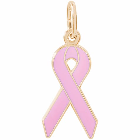 14k Gold Breast Cancer Awareness Charm by Rembrandt Charms