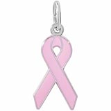 14K White Gold Breast Cancer Awareness Charm by Rembrandt Charms