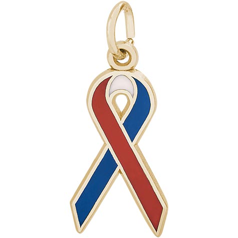 Gold Plated USA Ribbon Charm by Rembrandt Charms Gold Plated USA Ribbon Charm by Rembrandt Charms