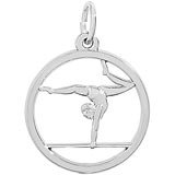 14K White Gold Gymnast On Balance Beam Charm by Rembrandt Charms