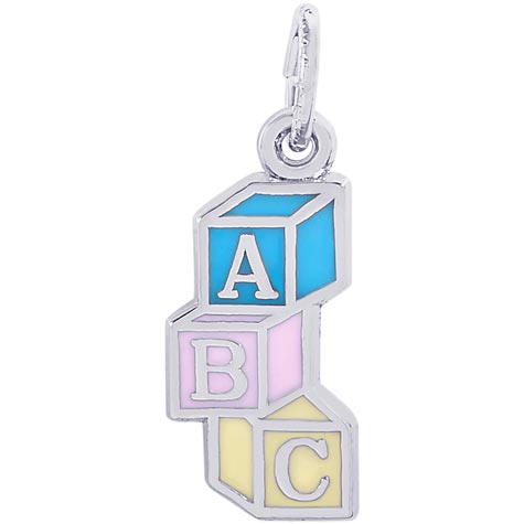 Sterling Silver ABC Block Charm by Rembrandt Charms Sterling Silver ABC Block Charm by Rembrandt Charms