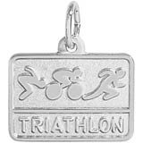 14K White Gold Triathlon Charm by Rembrandt Charms