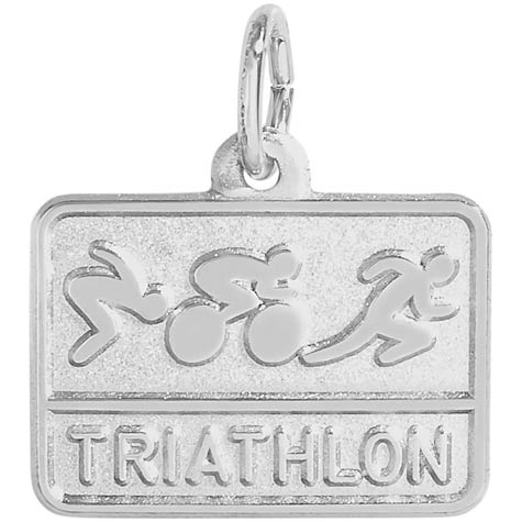 14K White Gold Triathlon Charm by Rembrandt Charms 14K White Gold Triathlon Charm by Rembrandt Charms