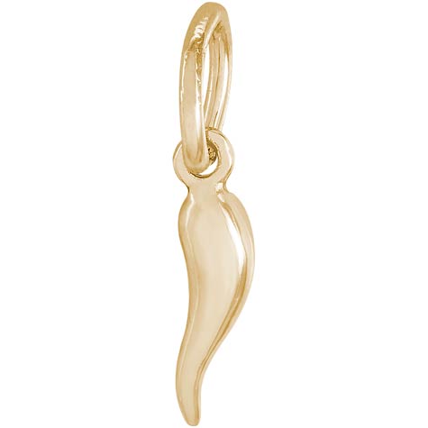10K Gold Italian Horn Accent Charm by Rembrandt Charms 10K Gold Italian Horn Accent Charm by Rembrandt Charms