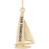 Gold Plate San Francisco Catamaran Charm by Rembrandt Charms