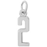 14K White Gold That's My Number Two Charm by Rembrandt Charms