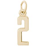 10K Gold That's My Number Two Charm by Rembrandt Charms