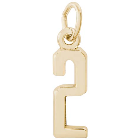 14K Gold That's My Number Two Charm by Rembrandt Charms