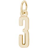 10K Gold That's My Number Three Charm by Rembrandt Charms