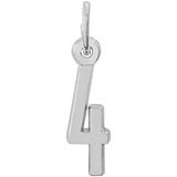14K White Gold That's My Number Four Charm by Rembrandt Charms