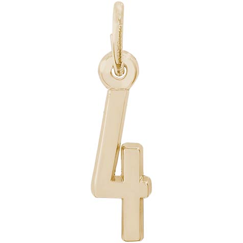 14K Gold That's My Number Four Charm by Rembrandt Charms