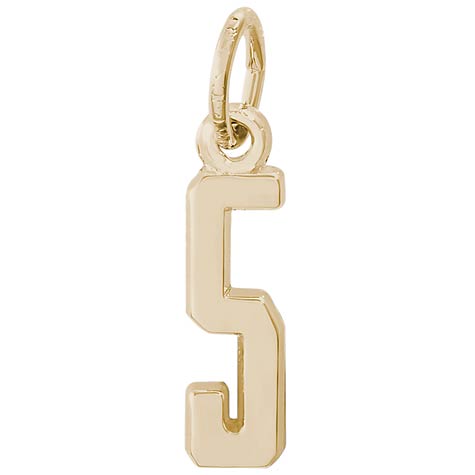 Gold Plate That's My Number Five Charm by Rembrandt Charms