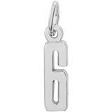 14K White Gold That's My Number Six Charm by Rembrandt Charms