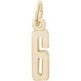 10K Gold That's My Number Six Charm by Rembrandt Charms