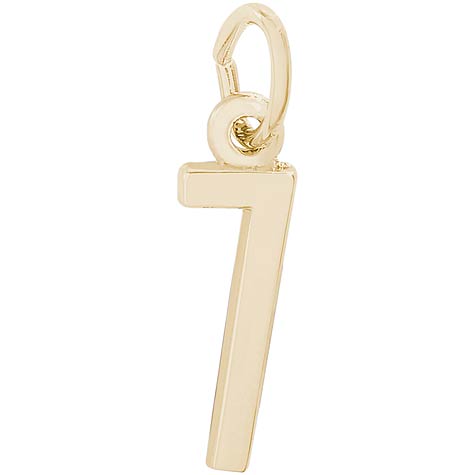 14K Gold That's My Number Seven Charm by Rembrandt Charms