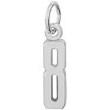 14K White Gold That's My Number Eight Charm by Rembrandt Charms