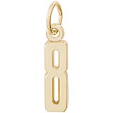 14K Gold That's My Number Eight Charm by Rembrandt Charms