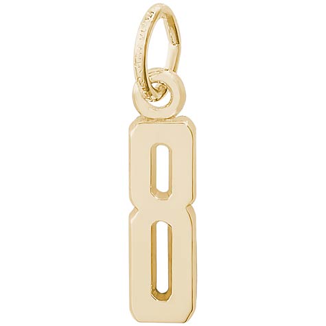 Gold Plate That's My Number Eight Charm by Rembrandt Charms