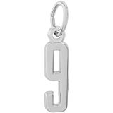 14K White Gold That's My Number Nine Charm by Rembrandt Charms