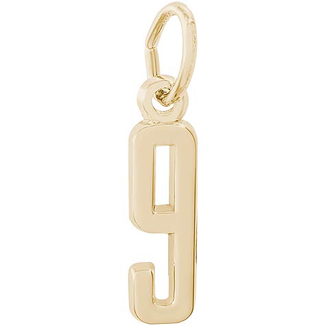 10K Gold That's My Number Nine Charm by Rembrandt Charms