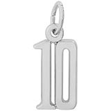 Rembrandt That’s My Number Ten Charm, 14K White Gold
