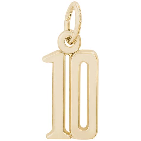 Rembrandt That’s My Number Ten Charm, 14K Yellow Gold