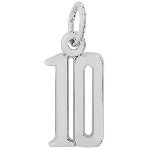 Rembrandt That’s My Number Ten Charm, Sterling Silver