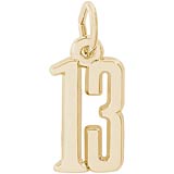 Gold Plate That’s My Number Thirteen Charm by Rembrandt Charms