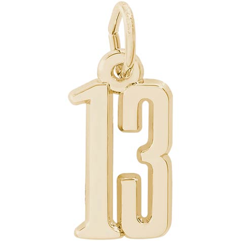 Gold Plate That’s My Number Thirteen Charm by Rembrandt Charms