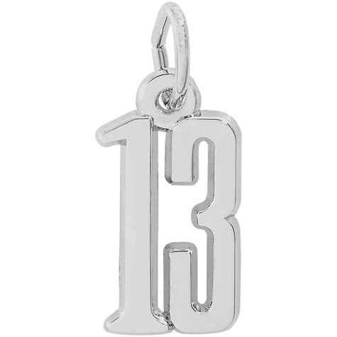 14K White Gold That’s My Number Thirteen Charm by Rembrandt Charms 14K White Gold That’s My Number Thirteen Charm by Rembrandt Charms