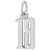 14K White Gold That’s My Number Eighteen Charm by Rembrandt Charms