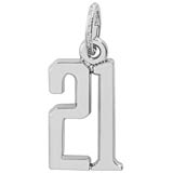 14K White Gold That’s My Number Twenty One by Rembrandt Charms