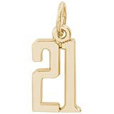14K Gold That’s My Number Twenty One by Rembrandt Charms