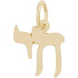 Gold Plate Small Chai Charm by Rembrandt Charms