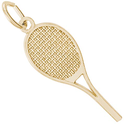 Rembrandt Tennis Racket Charm, Gold Plate