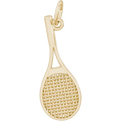 Gold Plated Mid-Size Tennis Racquet Charm by Rembrandt Charms Gold Plated Mid-Size Tennis Racquet Charm by Rembrandt Charms