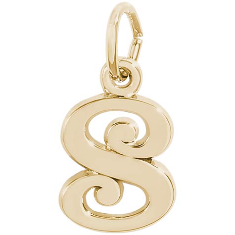 14K Gold Curly Initial S Accent Charm by Rembrandt Charms 14K Gold Curly Initial S Accent Charm by Rembrandt Charms