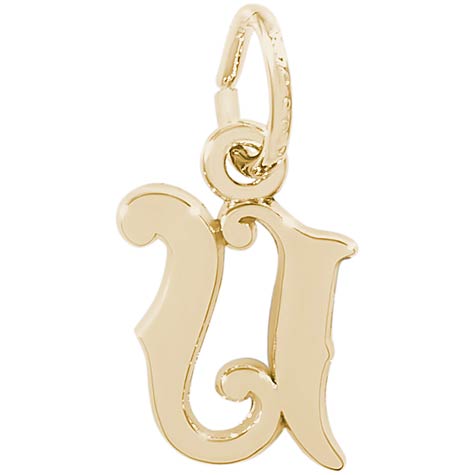 14K Gold Curly Initial U Accent Charm by Rembrandt Charms 14K Gold Curly Initial U Accent Charm by Rembrandt Charms