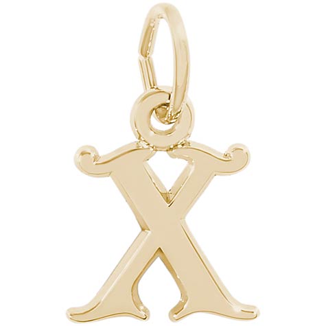 14K Gold Curly Initial X Accent Charm by Rembrandt Charms 14K Gold Curly Initial X Accent Charm by Rembrandt Charms