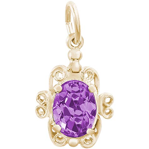 14K Gold 02 February Filigree Charm by Rembrandt Charms 14K Gold 02 February Filigree Charm by Rembrandt Charms