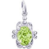 14K White Gold 08 August Filigree Charm by Rembrandt Charms