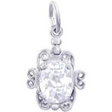 14K White Gold 04 April Filigree Charm by Rembrandt Charms