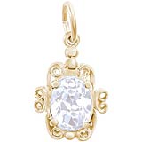 10K Gold 04 April Filigree Charm by Rembrandt Charms