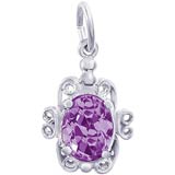 14K White Gold 02 February Filigree Charm by Rembrandt Charms