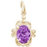 10K Gold 02 February Filigree Charm by Rembrandt Charms