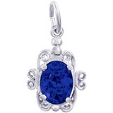 14K White Gold 09 September Filigree Charm by Rembrandt Charms