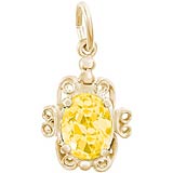 Gold Plate 11 November Filigree Charm by Rembrandt Charms
