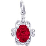 14K White Gold 01 January Filigree Charm by Rembrandt Charms