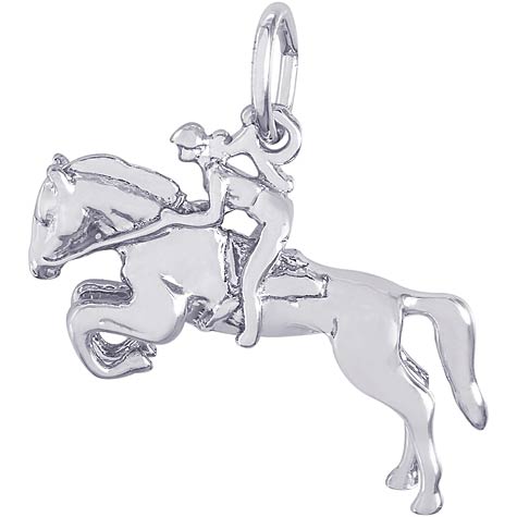 14K White Gold Horse and Jockey Charm by Rembrandt Charms 14K White Gold Horse and Jockey Charm by Rembrandt Charms